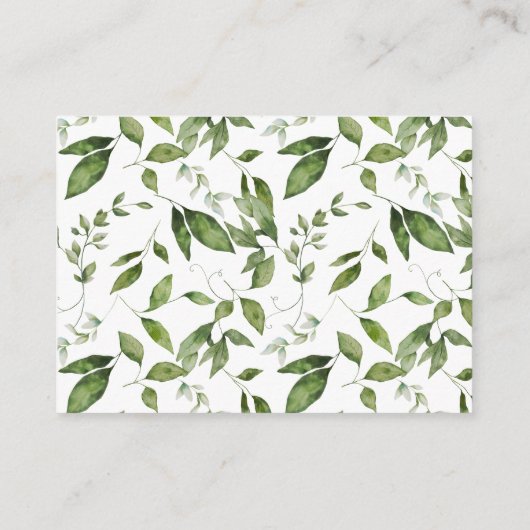 森林緑のシャワーおむつ エンクロージャーカード (裏面)