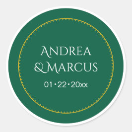 森林緑の円 ラウンドシール