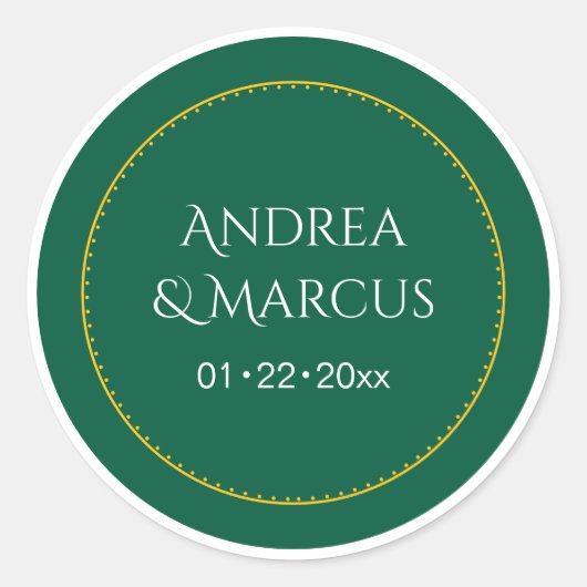 森林緑の円 ラウンドシール (正面)