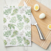 森林緑の草木は模造します キッチンタオル (四つ折り)