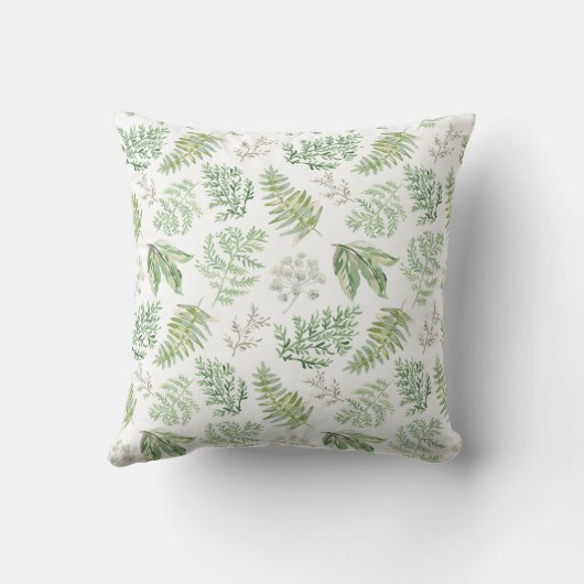 森林緑の草木は模造します クッション (裏面)