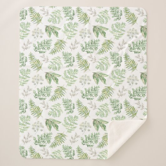 森林緑の草木は模造します シェルパブランケット (正面)