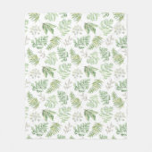 森林緑の草木は模造します フリースブランケット (正面)