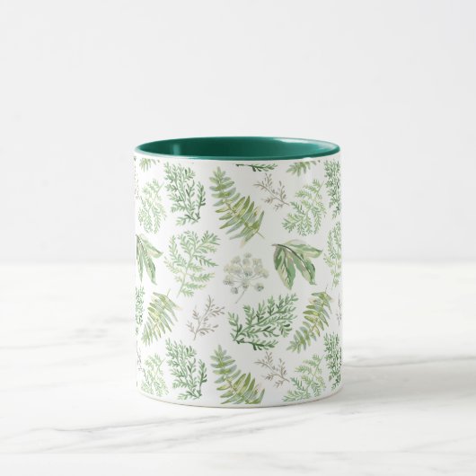 森林緑の草木は模造します マグカップ (中央)