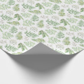 森林緑の草木は模造します ラッピングペーパー (角)