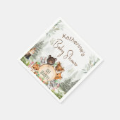 森林緑の赤ちゃんシャワー スタンダードカクテルナプキン (角)