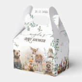 森林緑の赤ちゃんシャワー フェイバーボックス (裏面サイド)