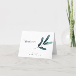 森林緑ユーカリ赤ちゃんシャワー サンキューカード