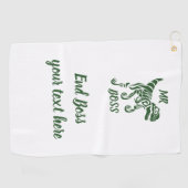 森林緑ラプター古代恐竜の恐怖 ゴルフタオル (横)