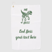 森林緑ラプター古代恐竜の恐怖 ゴルフタオル (正面)