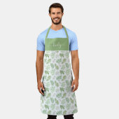 森林緑化パターン エプロン (着用した状態)