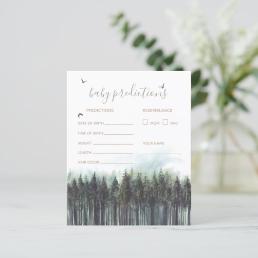 森林緑化赤ちゃんシャワー予測ゲームカード (スタンド正面)