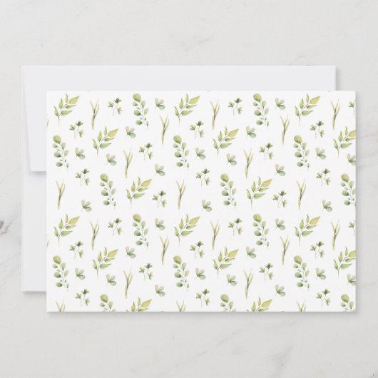 森林緑地|ライブラリの作成ベビー 招待状 (裏面)