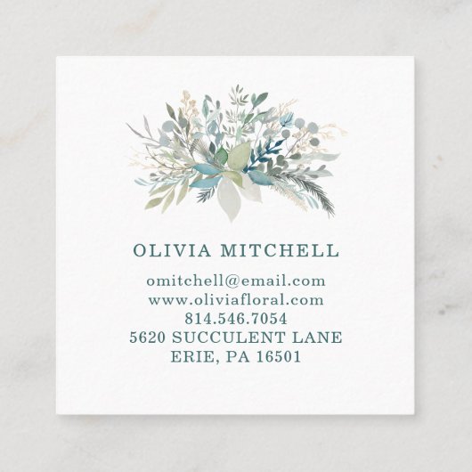 森林群葉 スクエア名刺 (裏面)