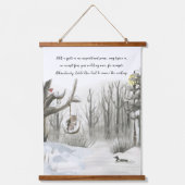 森林自然風光明媚な水色オプションの文言 吊り下げ型タペストリー (正面2)