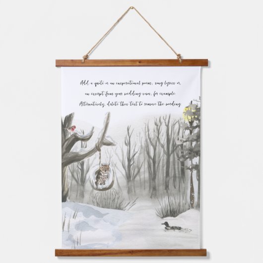 森林自然風光明媚な水色オプションの文言 吊り下げ型タペストリー (正面2)