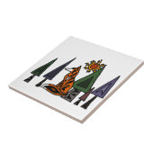 森林芸術の芸術的なアカギツネ タイル (側面)