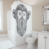 森林落書きの野生の獣 シャワーカーテン (インサイチュ)