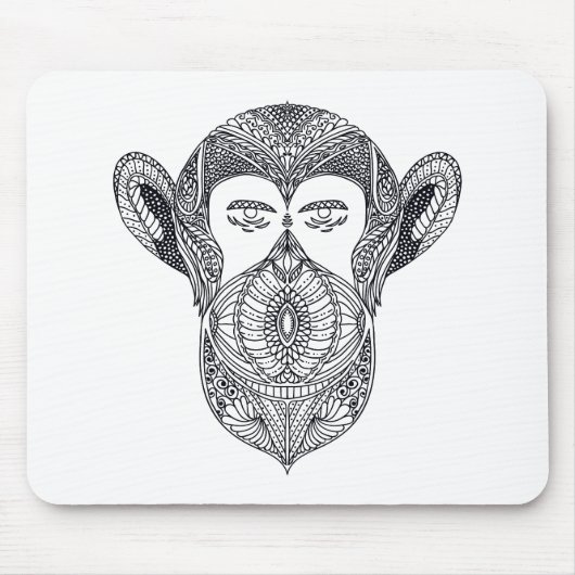 森林落書きの野生の獣 マウスパッド (正面)