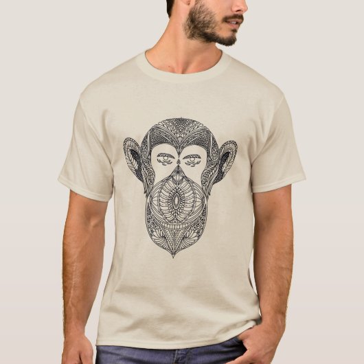 森林落書きの野生の獣 Tシャツ (正面)