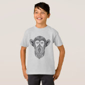 森林落書きの野生の獣 Tシャツ (正面フル)
