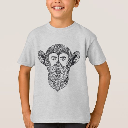 森林落書きの野生の獣 Tシャツ (正面)