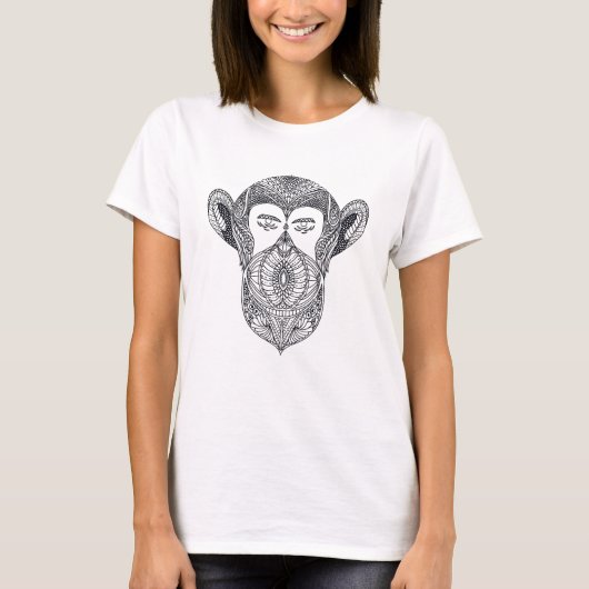 森林落書きの野生の獣 Tシャツ (正面)