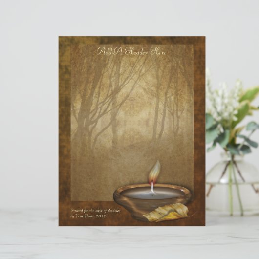 森林蝋燭の筆記用紙 (スタンド正面)