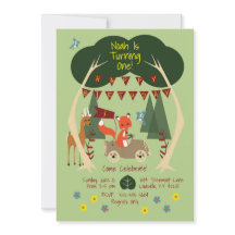 森林誕生日のパーティの招待状