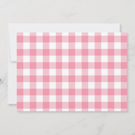 森林誕生日の招待状の樵の女の子のピンク 招待状 (裏面)