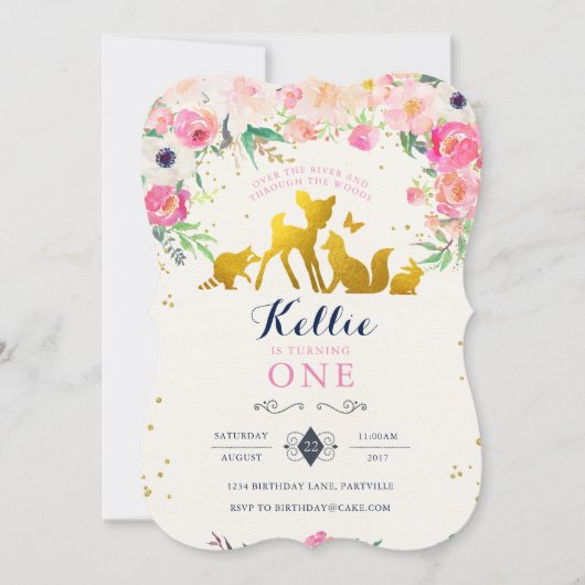 森林誕生日の招待状 招待状 (正面)