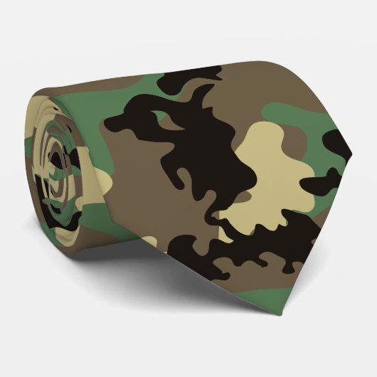 森林迷彩柄のタイ ネクタイ (ロール)