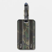 森林迷彩柄の生地 ラゲッジタグ (裏面縦)