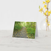 森林道のブランクのノート カード (黄色い花)