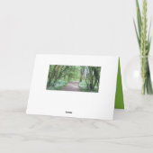 森林道の写真の挨拶状 カード (裏面)