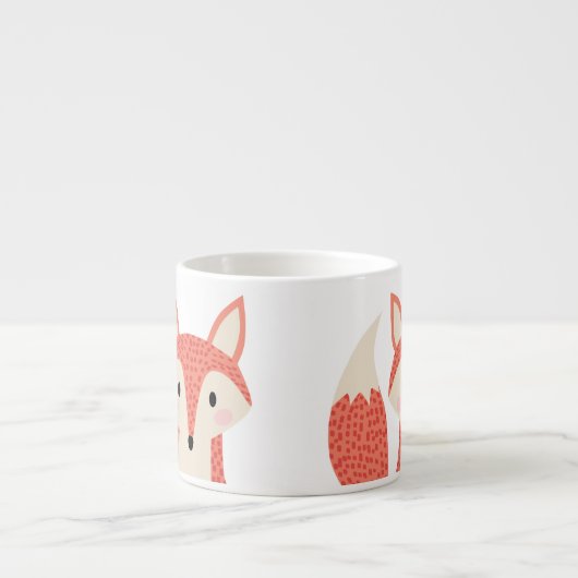森林野生動物の赤いオレンジ頭が切れるな孤を孤色に変色させて下さい エスプレッソカップ (正面)