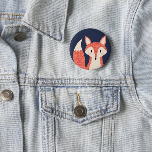 森林野生動物の赤いオレンジ頭が切れるな孤を孤色に変色させて下さい 缶バッジ (インサイチュ)