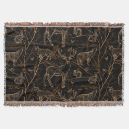 森林野生動物の鹿が暗い自然 スローブランケット