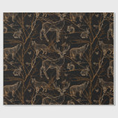 森林野生動物の鹿が暗い自然 ラッピングペーパー (フラット)