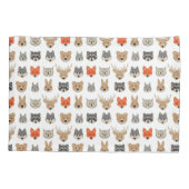 森林野生動物イラストレーション 枕カバー (裏面)