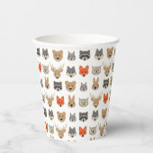 森林野生動物イラストレーション 紙コップ (正面)