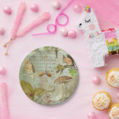 森林野生生物リス、フクロウ、秋 ペーパープレート (パーティー)