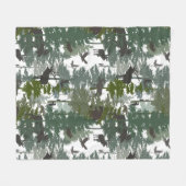 森林野生生物 フリースブランケット (正面(横))