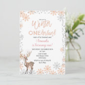 森林金ゴールドのピンクのグリッターの誕生日の招待状 招待状 (スタンド正面)