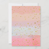 森林金ゴールドのピンクのグリッターの誕生日の招待状 招待状 (裏面)
