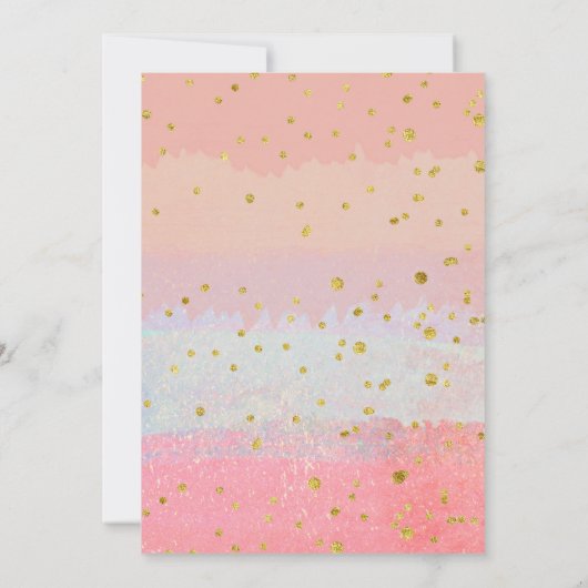 森林金ゴールドのピンクのグリッターの誕生日の招待状 招待状 (裏面)