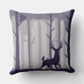 森林雄鹿のイラストレーション クッション (裏面)