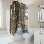 森林雪シーンsccn シャワーカーテン (インサイチュ)