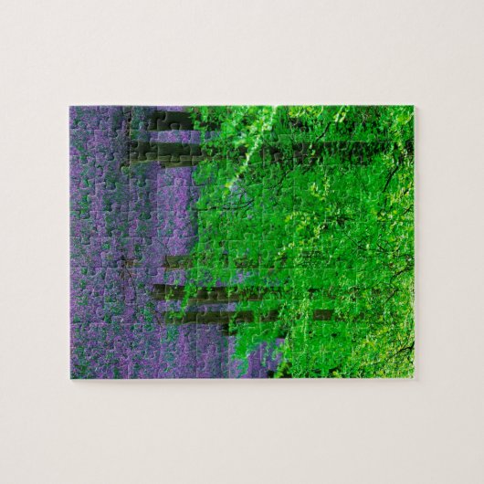 森林青い鐘のブナの木イギリス ジグソーパズル (横)