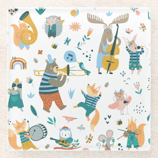 森林音楽バンド ガラスコースター (正面)